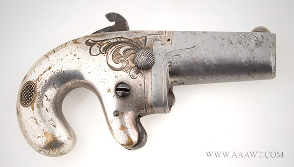 Moore's Patent National Arms No. 1 Single Shot Derringer, Retains Silver, Image 1